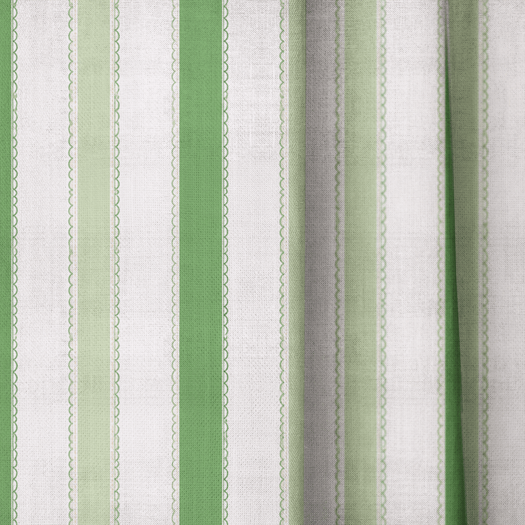 Bellagio Blush Mint Stripes - Drapery