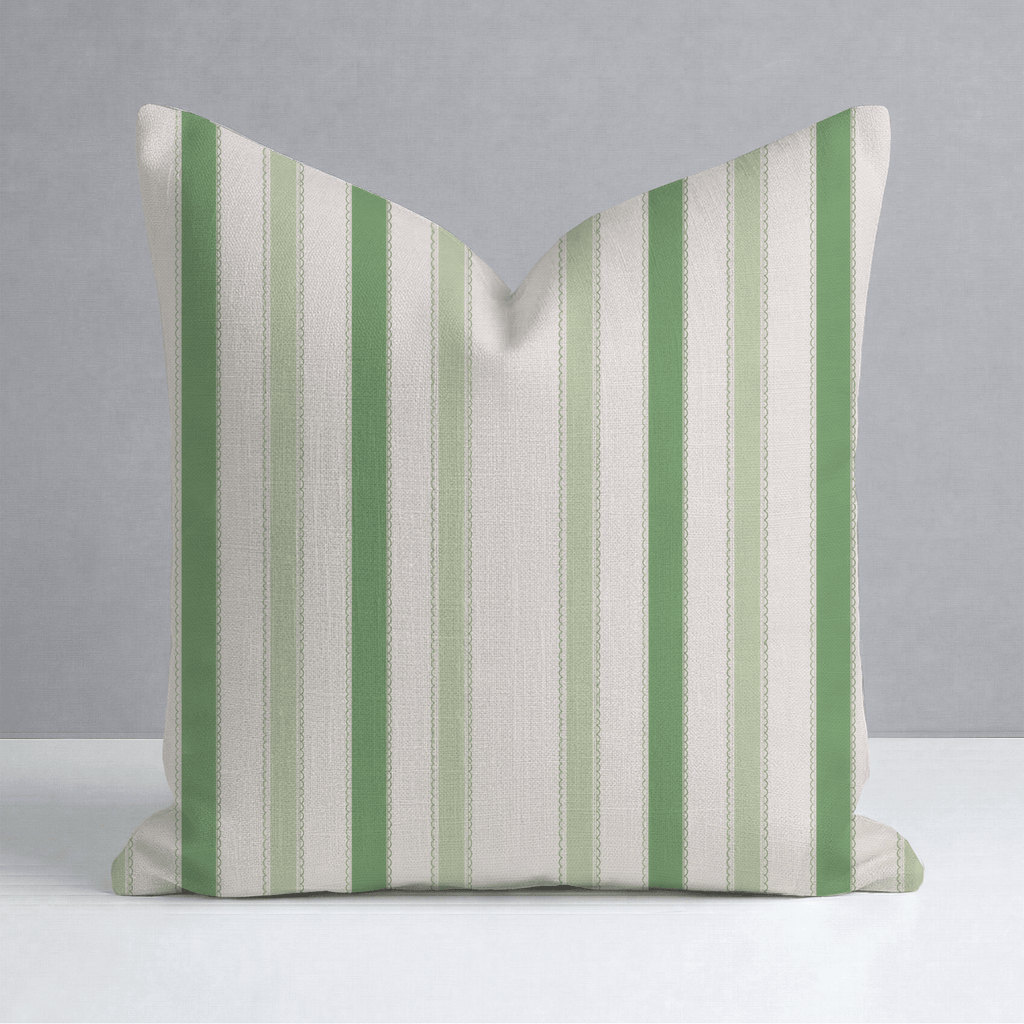 Bellagio Blush Mint Stripes Throw Pillow - Lemon Park