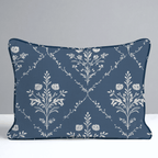 Benjamin Navy Floral Throw Pillow - Lemon Park