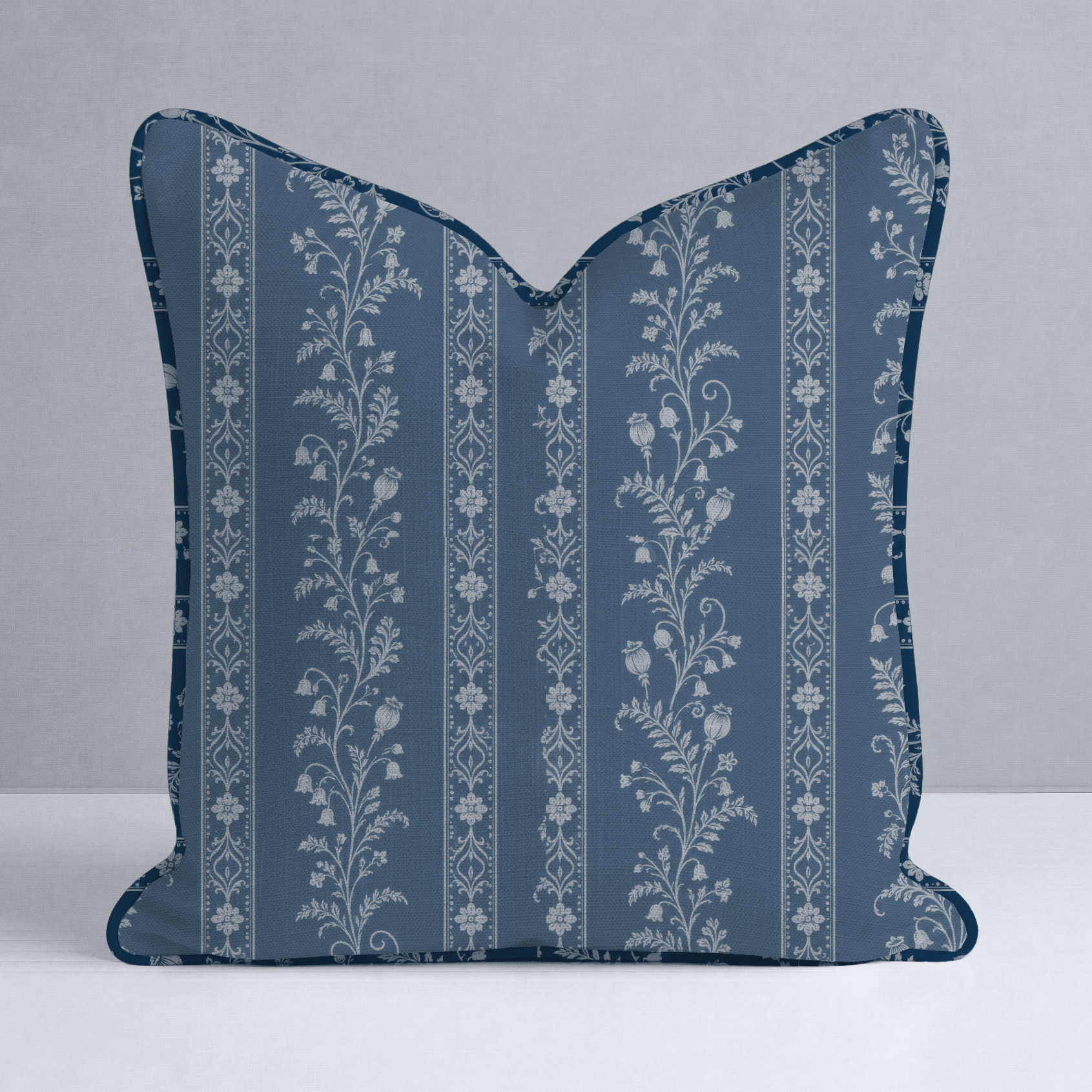 Benjamin Toile Stripes Throw Pillow - Lemon Park