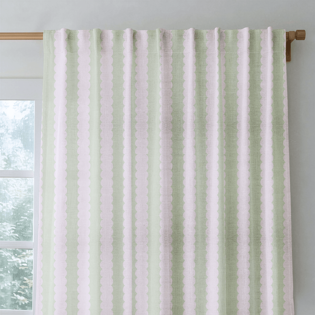Juliet's Garden Pistachio and Bubble Stripe - Drapery