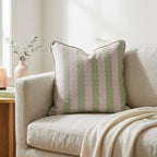 Juliet's Garden Pistachio and Bubble Stripe Throw Pillow