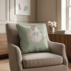 Juliet's Garden Pistachio Balloon Throw Pillow