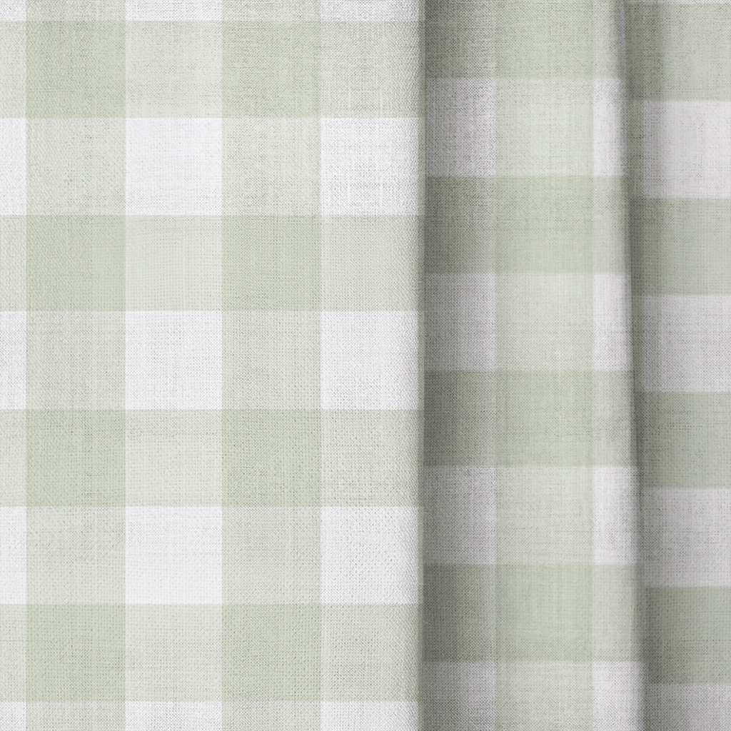 Juliet's Garden Pistachio Gingham - Drapery