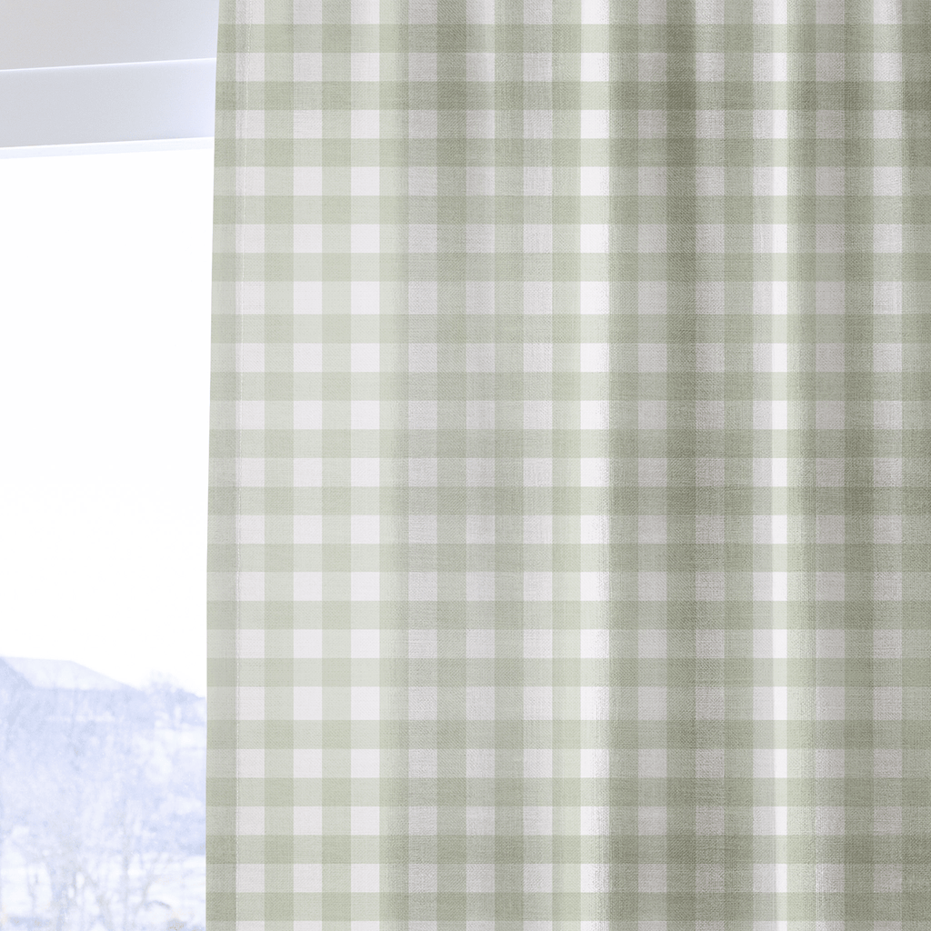 Juliet's Garden Pistachio Gingham - Drapery