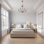 Juliet's Garden Robin Blue Stripe Wallpaper