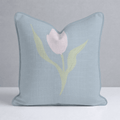 Juliet's Garden Robin Blue Tulip Throw Pillow - Lemon Park