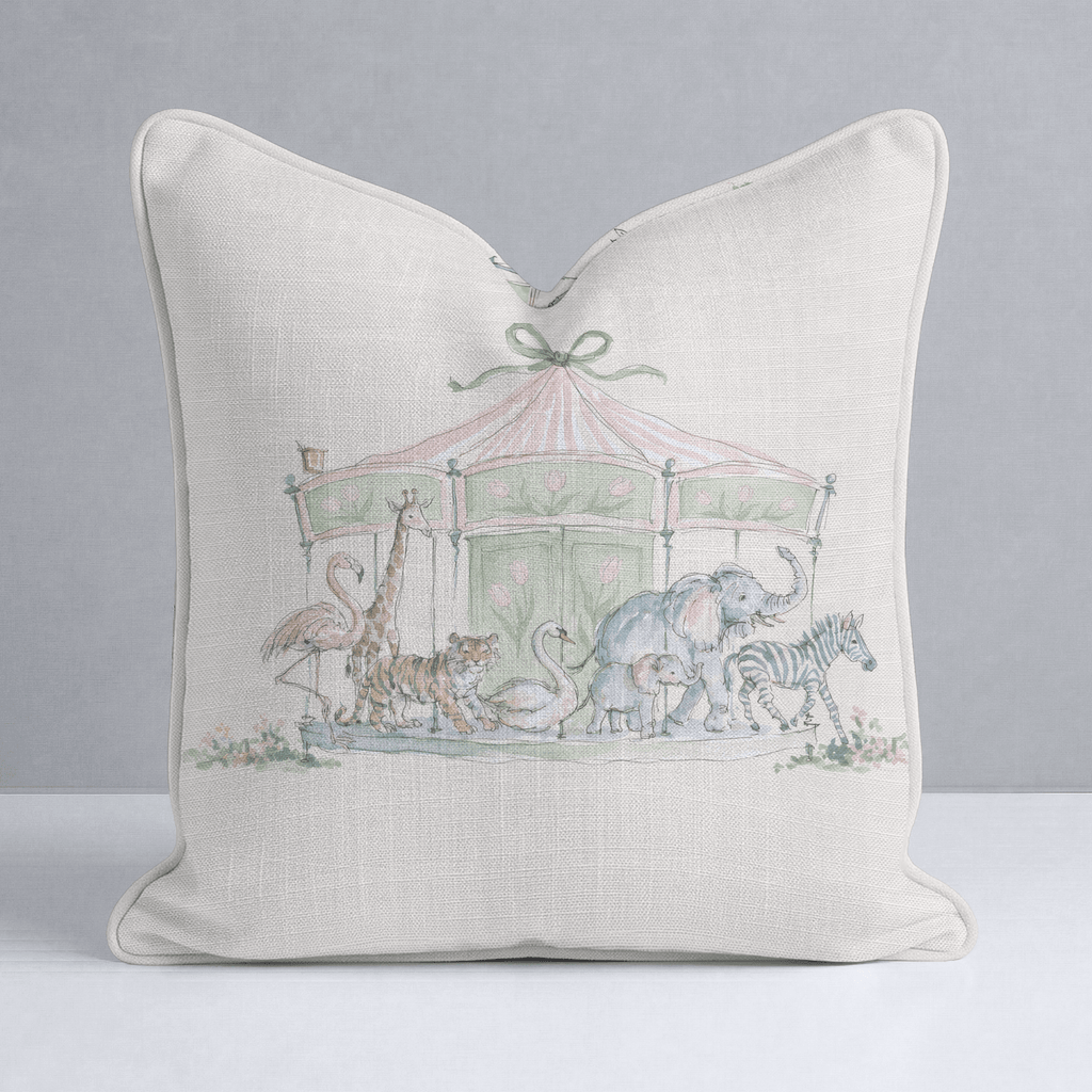 Juliet's Garden Sand Carrousel Throw Pillow - Lemon Park