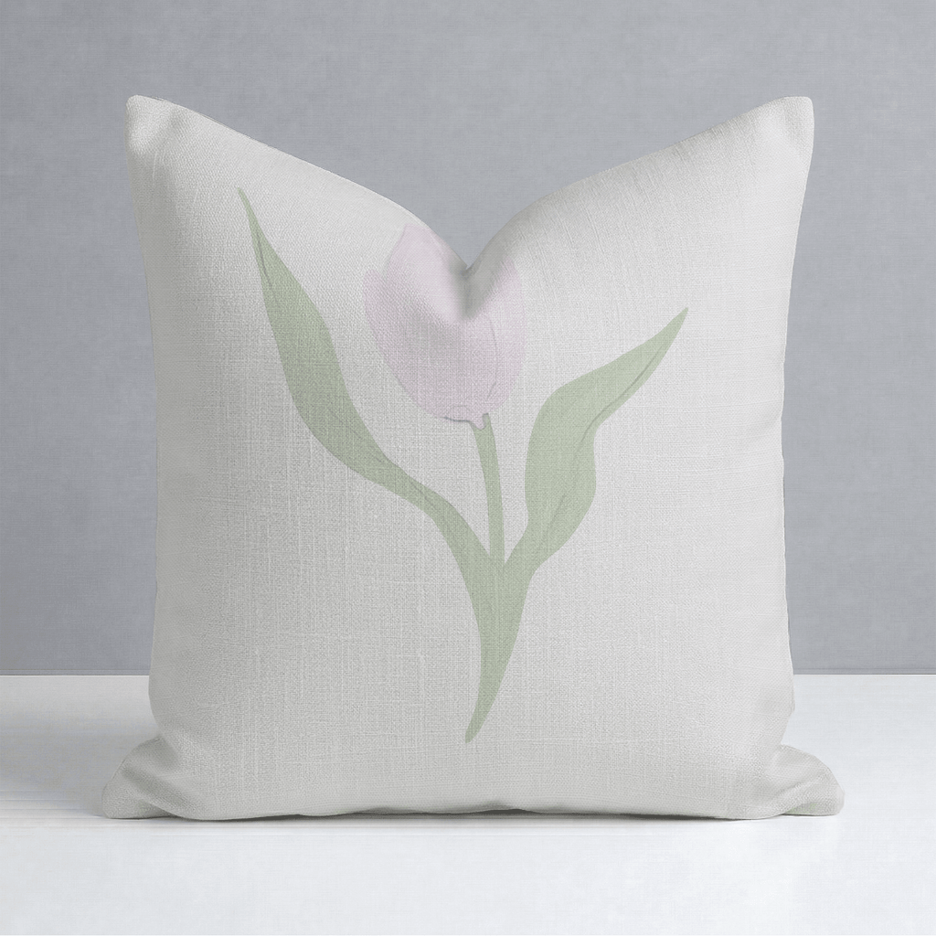 Juliet's Garden Sand Tulip Throw Pillow - Lemon Park