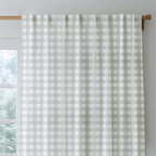 Loose Stems Lichen Gingham_ - Drapery