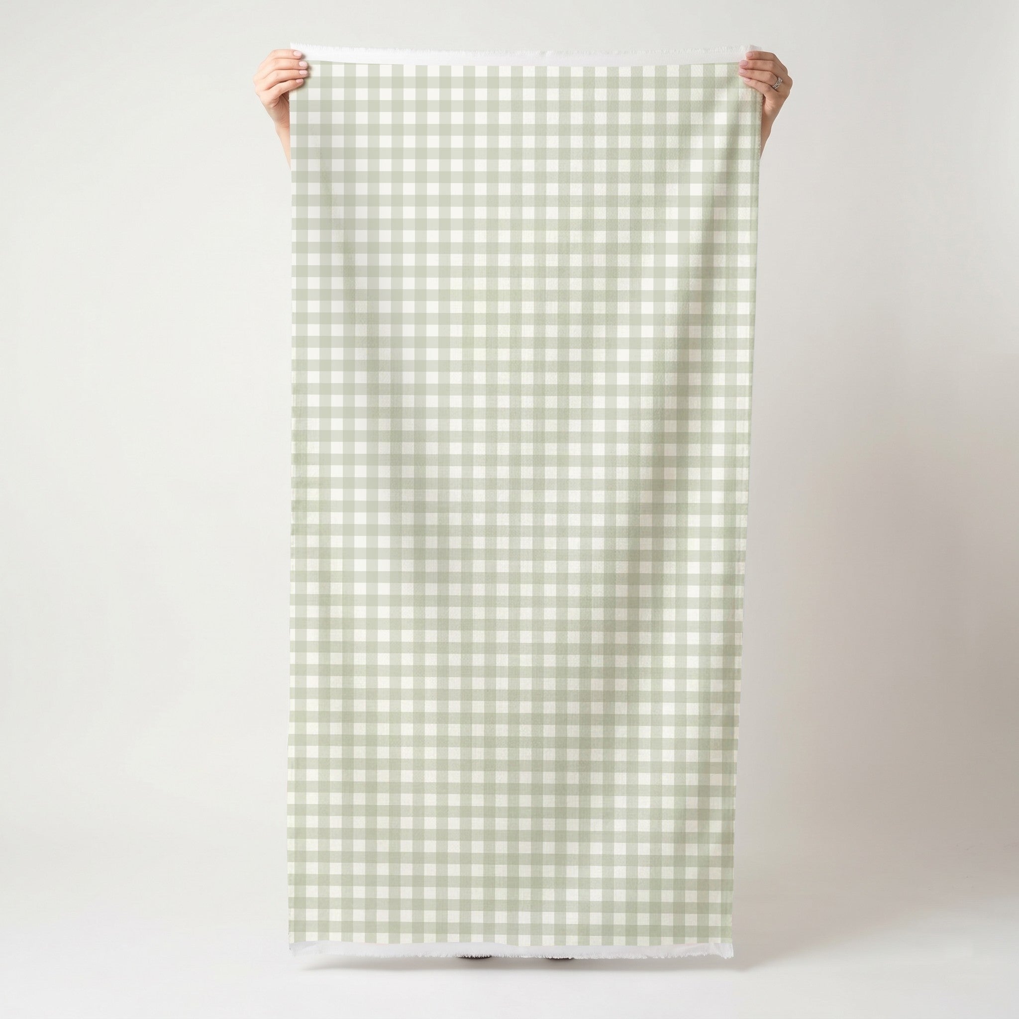 Loose Stems Lichen Gingham_ - Fabric