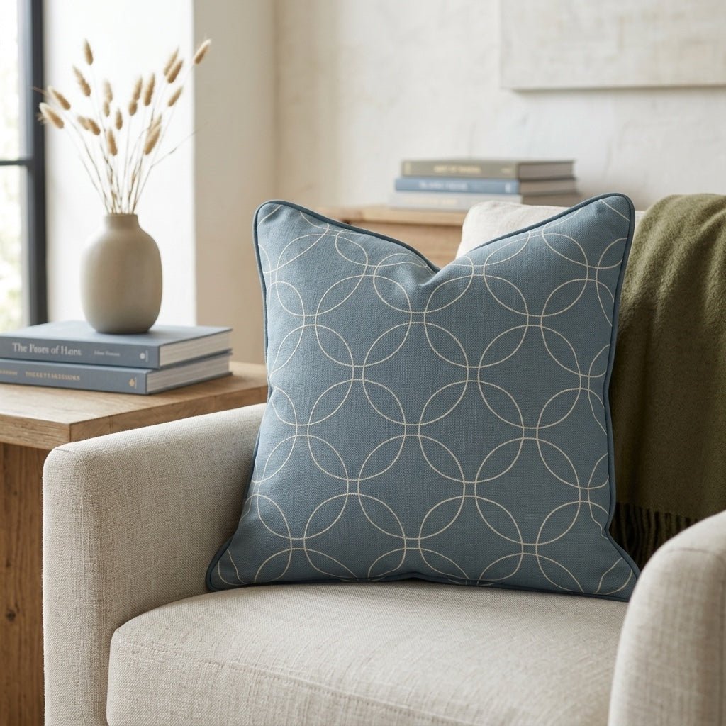 The Silk Garden Aegean Diamond Throw Pillow