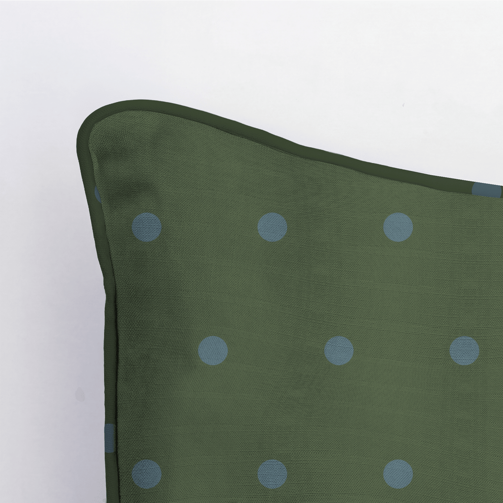 The Silk Garden Evergreen Dots Throw Pillow