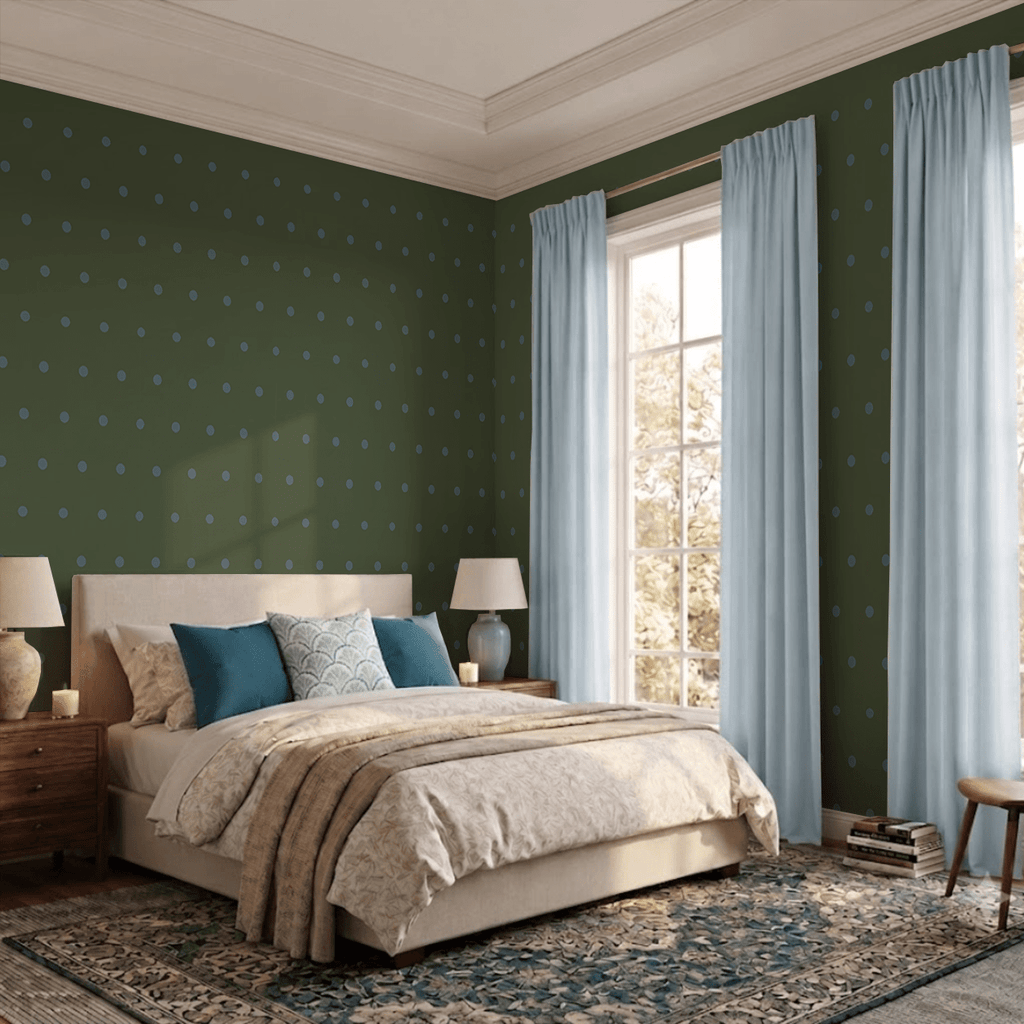 The Silk Garden Evergreen Dots Wallpaper