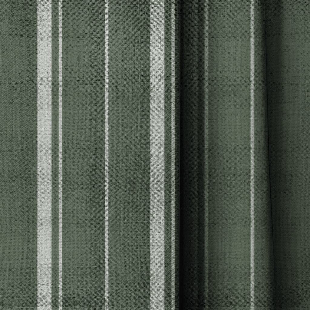 The Silk Garden Evergreen Stripes - Drapery