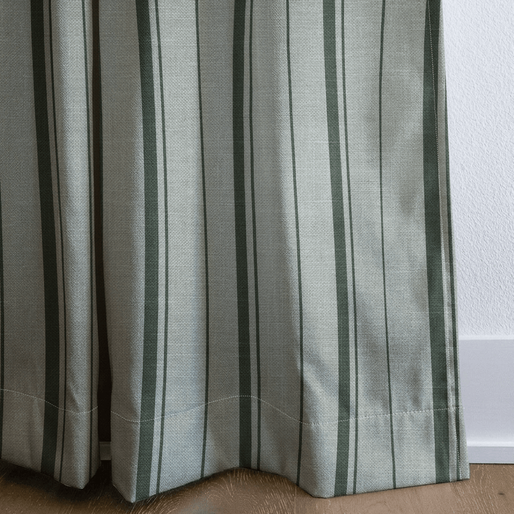 The Silk Garden Sage Stripes - Drapery - Lemon Park