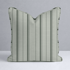 The Silk Garden Sage Stripes Throw Pillow - Lemon Park